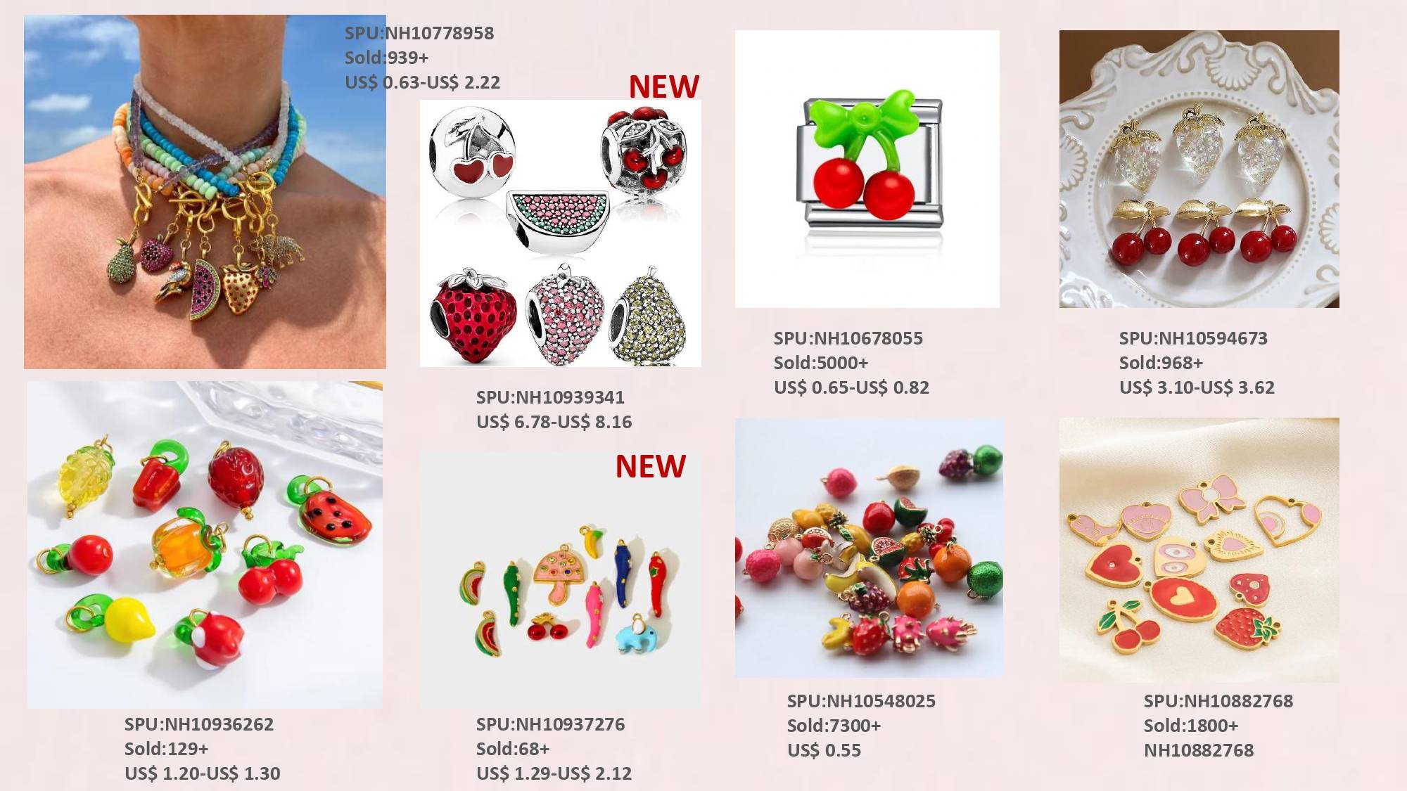 Shopping spree of best sellers--fruit charms&beads