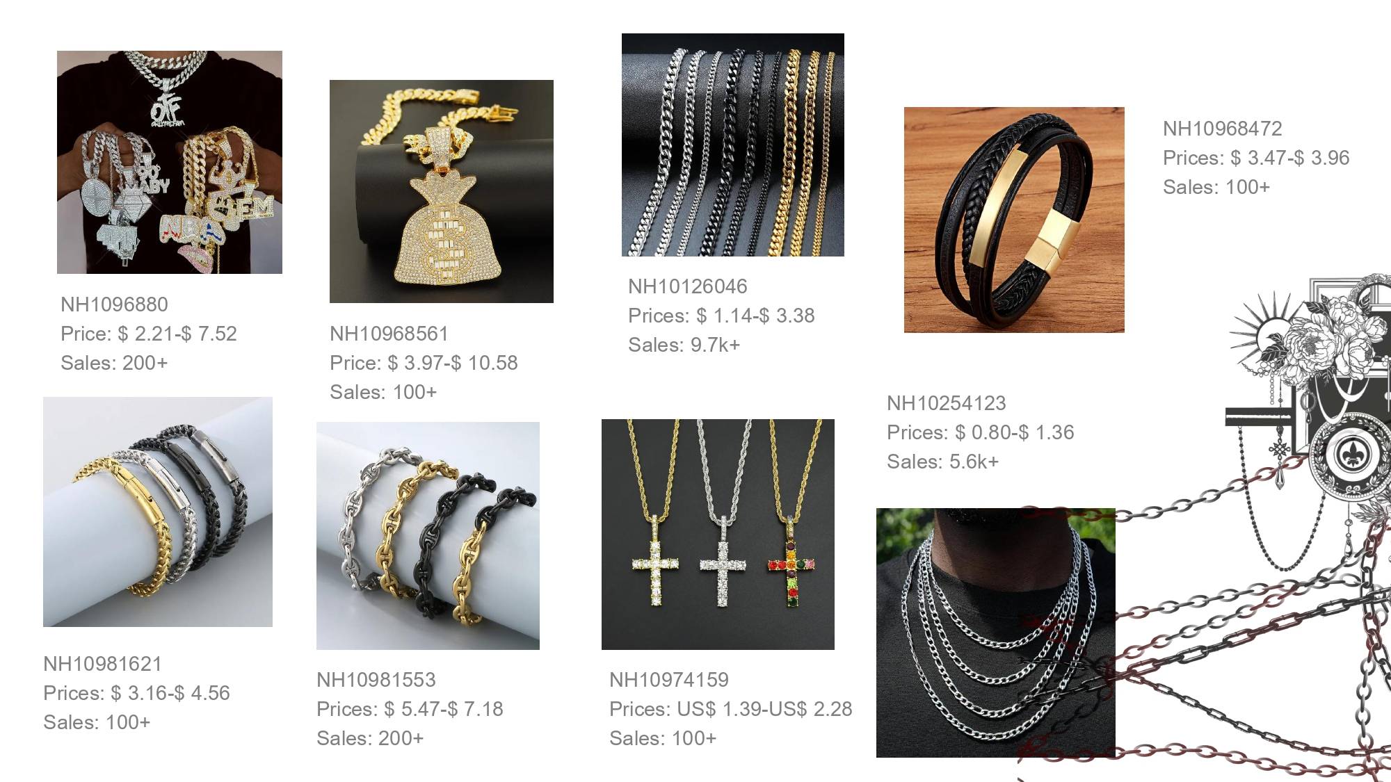 The Hip pop men's jewelry provided by Nihaojewelry is inexpensive and of high quality. 