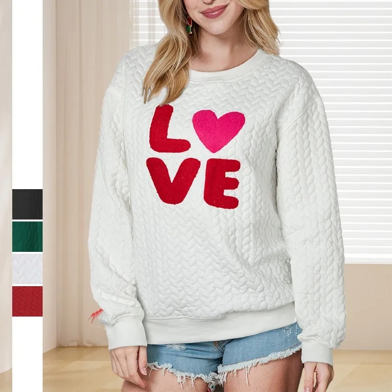 Nihaojewelry Hot Sale 💗 Valentine’s Day 2025-Hoodies & Sweatshirts Long Sleeve Casual Letter