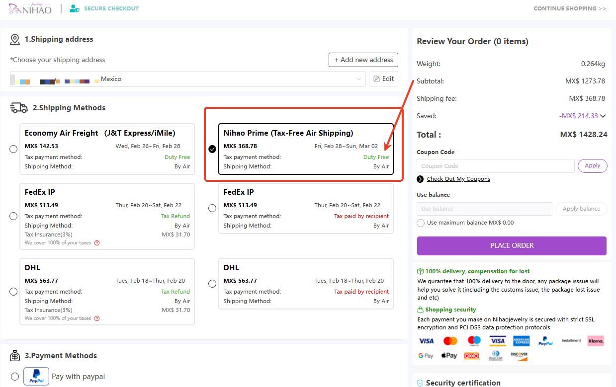 Nihao Prime (Tax-Free Air Shipping) 