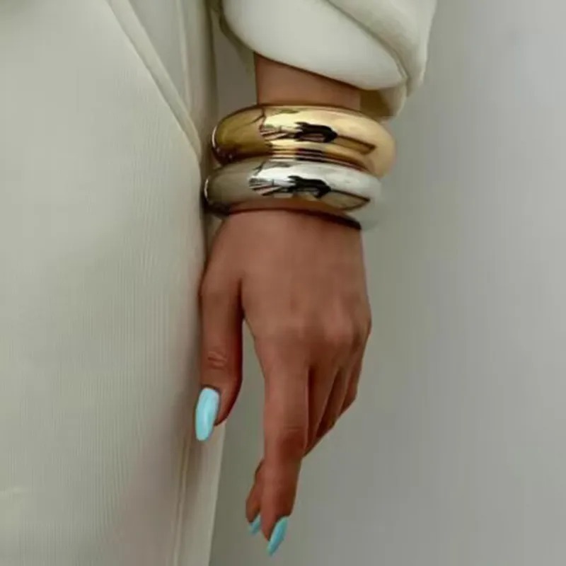 Simple Style Geometric Solid Color Alloy Wholesale Bangle